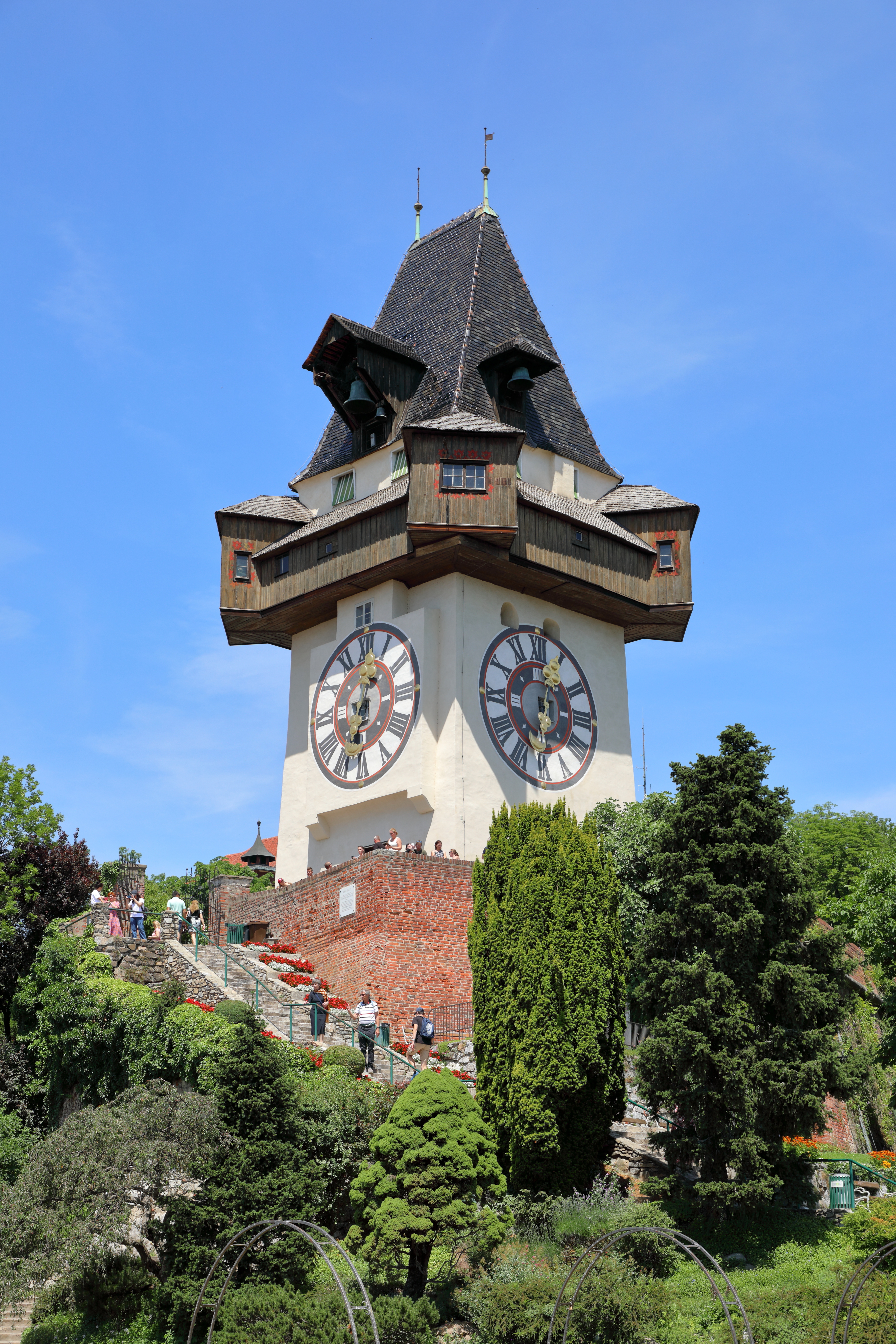 The Uhrturm clock tower on Graz’s Schlossberg
