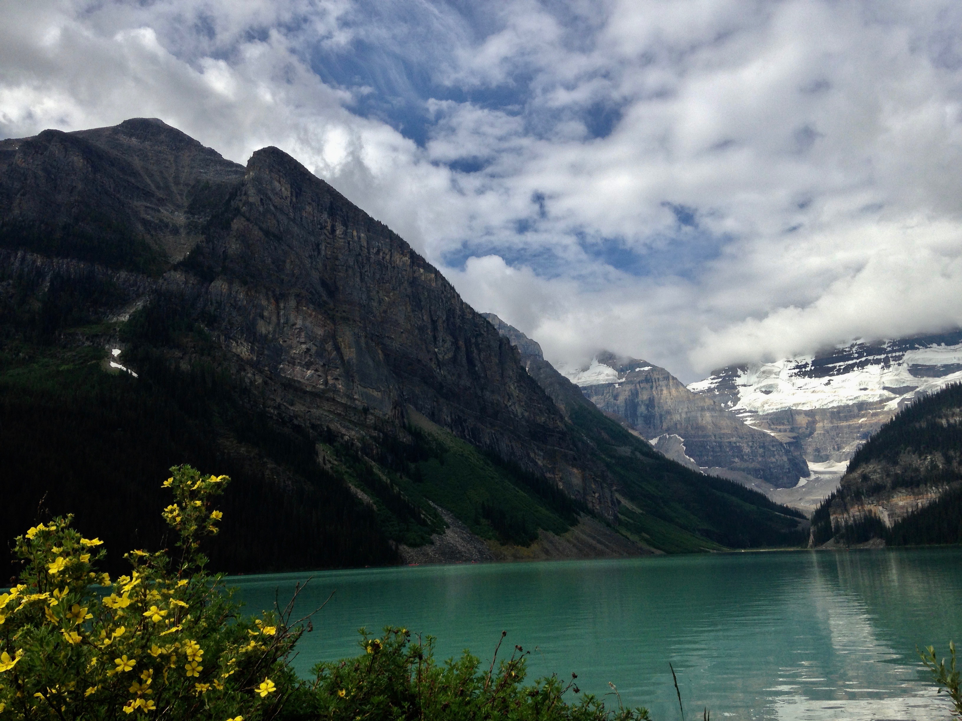 Lake Louise and its surrounding peaks in Banff National Park