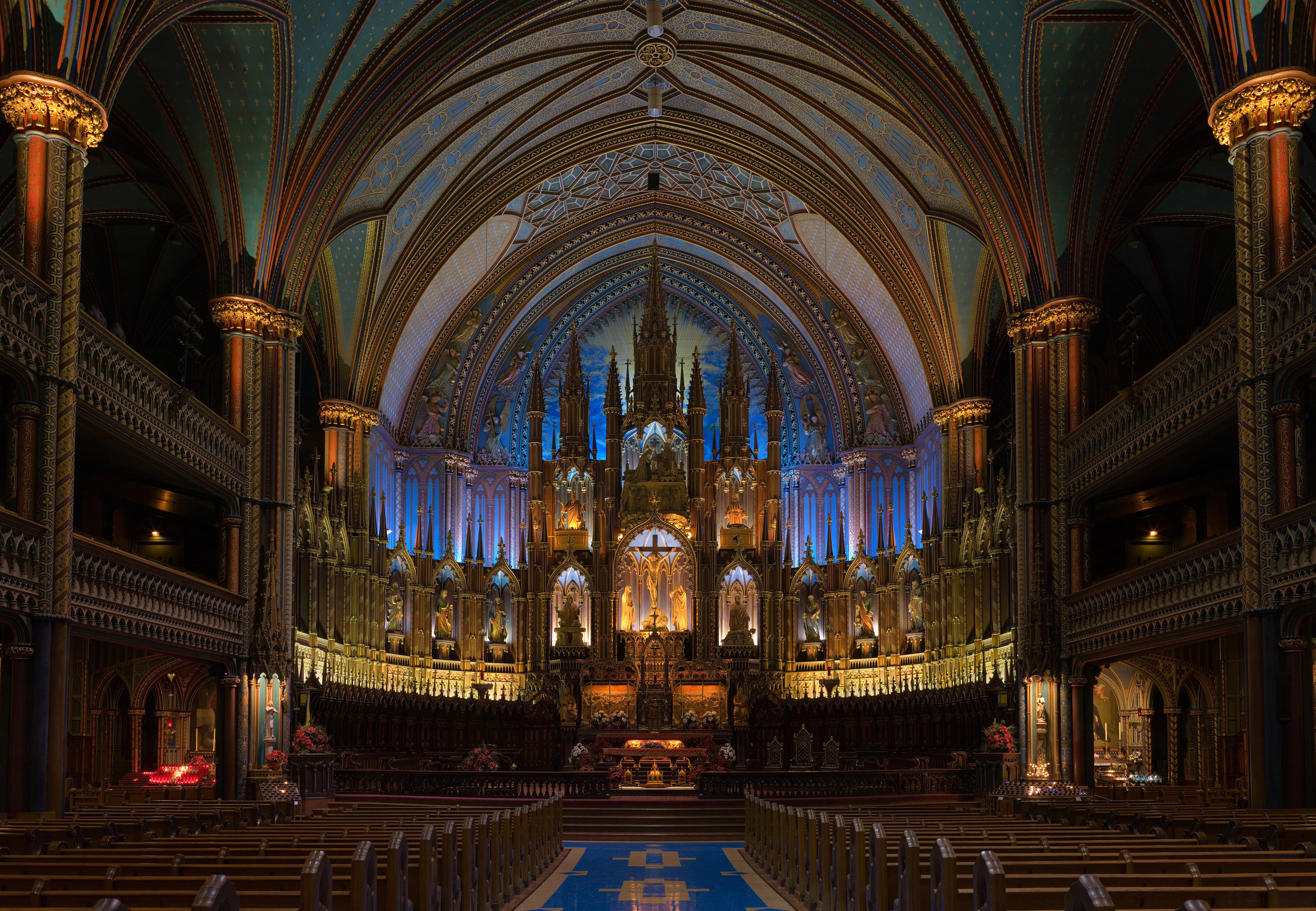 The interior of Notre-Dame Basilica in Montreal