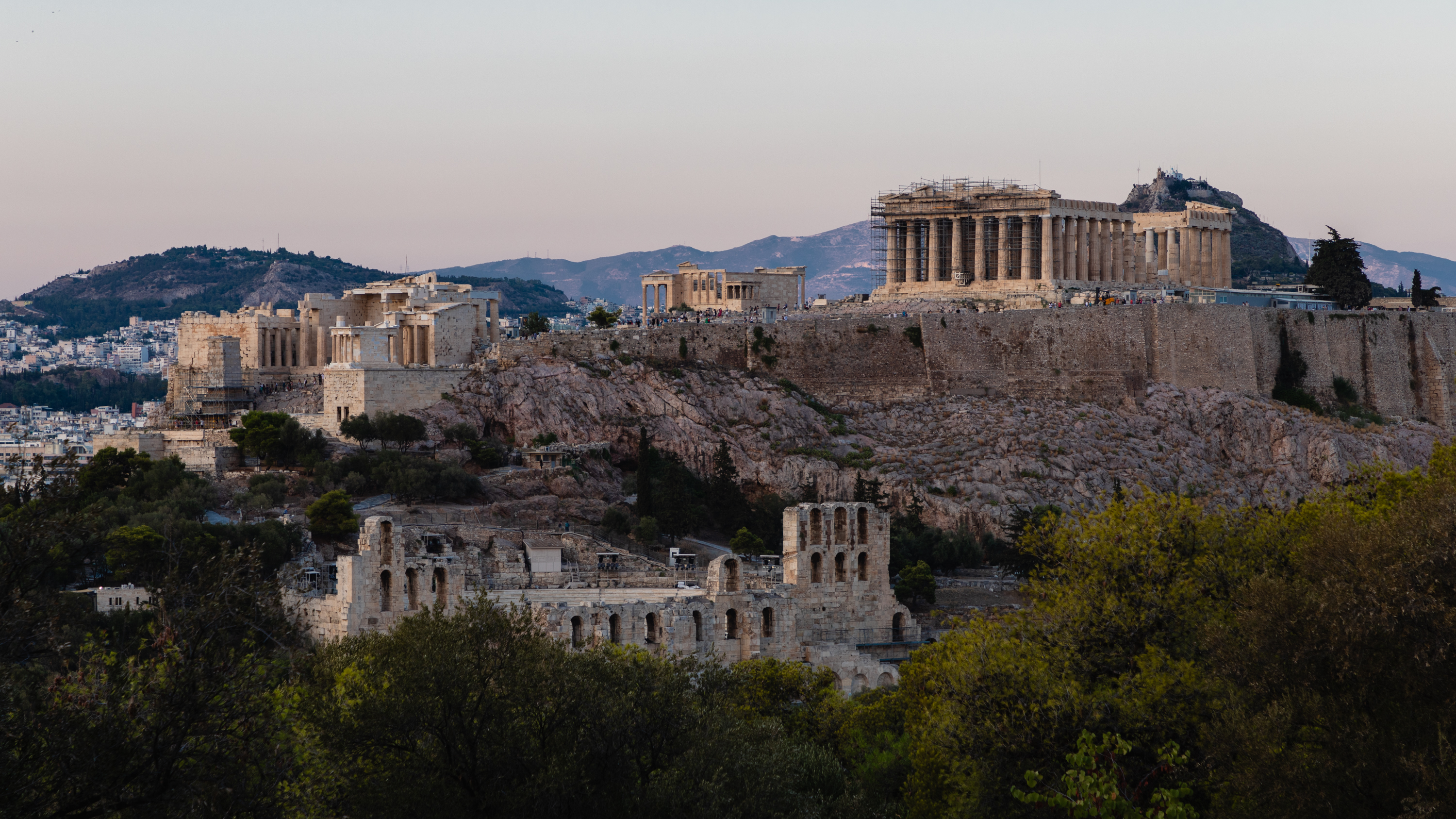 The Acropolis of Athens rising above the historic centre