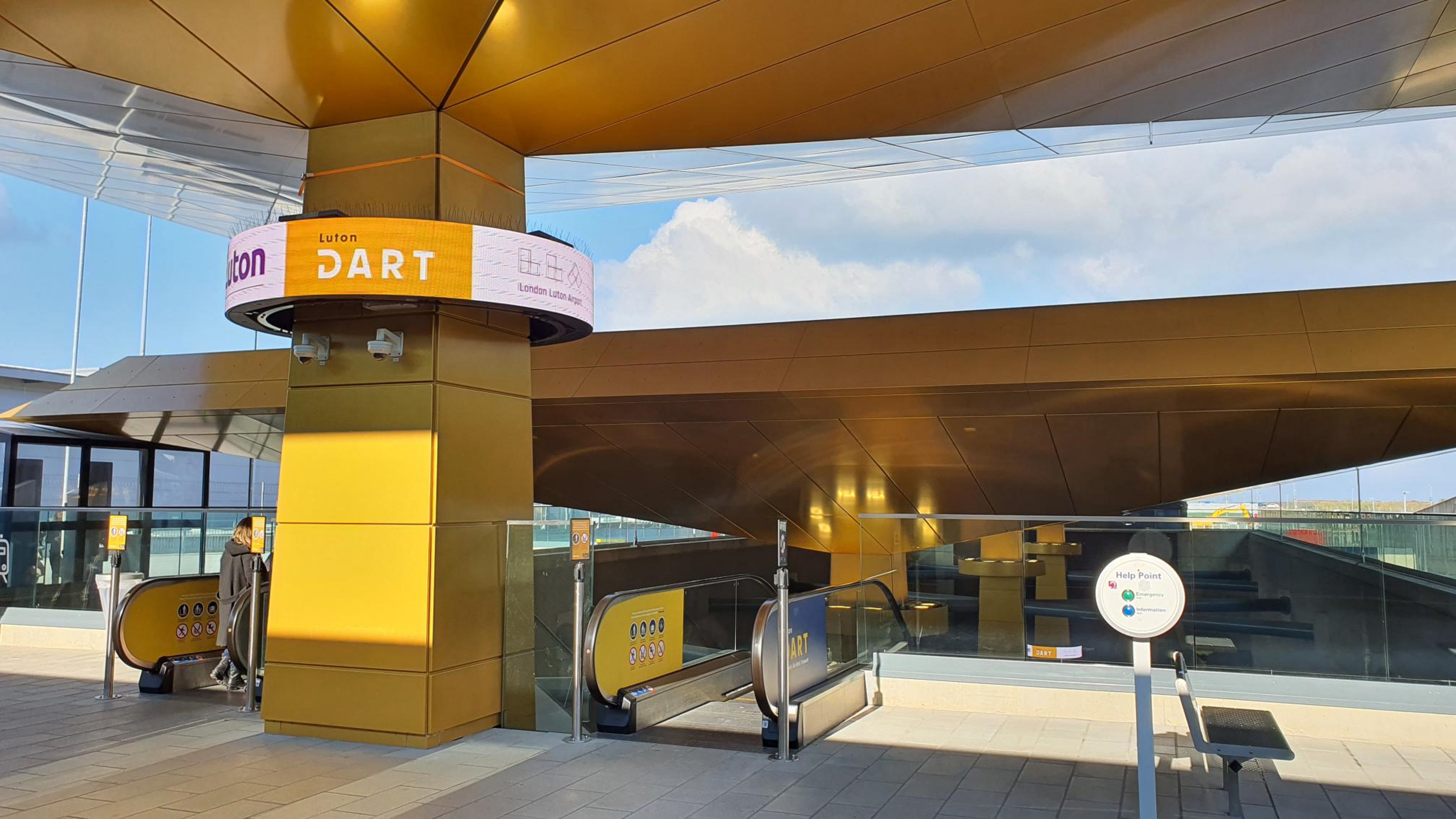 The Luton Airport DART shuttle station concourse