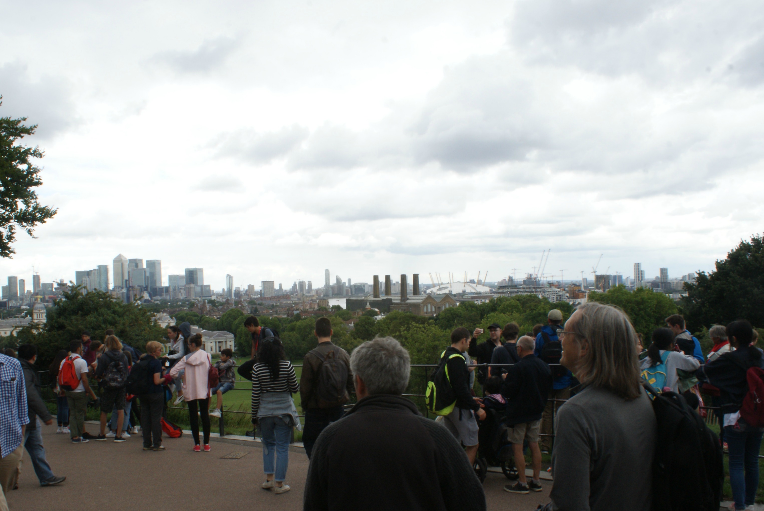 The free view of the London skyline from the hill in Greenwich Park